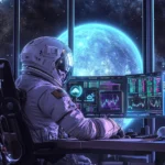 Altstation Io Astronaut Floating Moon Bitcoin Dogecoin Trading - Altstation.io