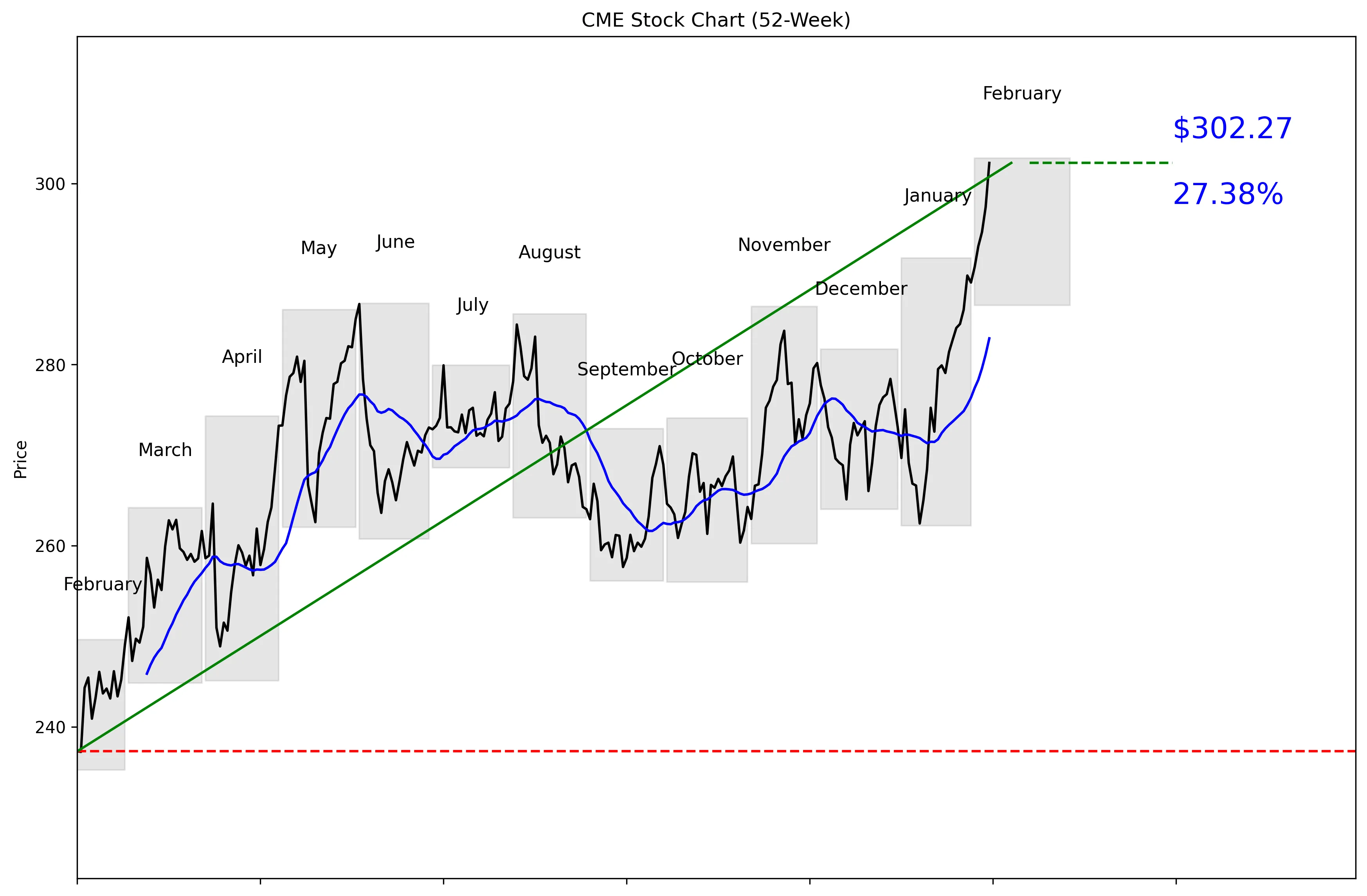 CME 52-Week Stock Chart